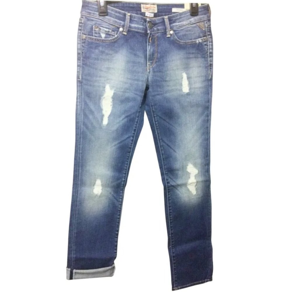 Replay women's 28 rip distressed stretch comfort "PEARL" jeans 29x32 29x30 29x29